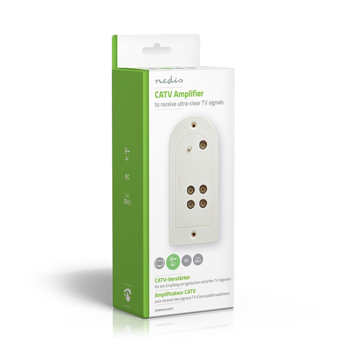 Nedis 20 dB CAI antenneversterker met 4 uitgangen / wit - Afbeelding 4