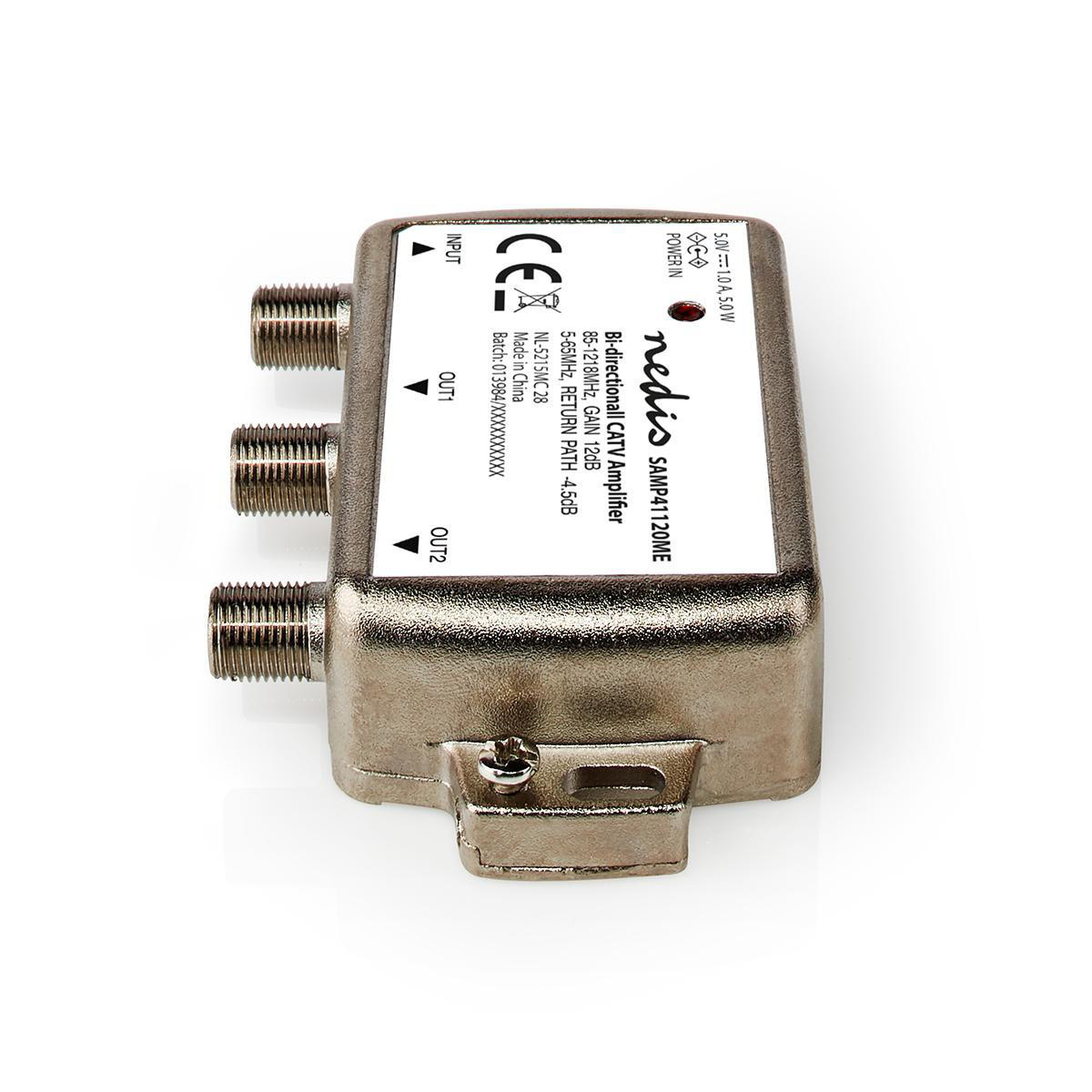 CATV-Versterker | Versterking: 12 dB | 85 - 1218 MHz | Outputs: 2 | Return path | Zilver - Afbeelding 3