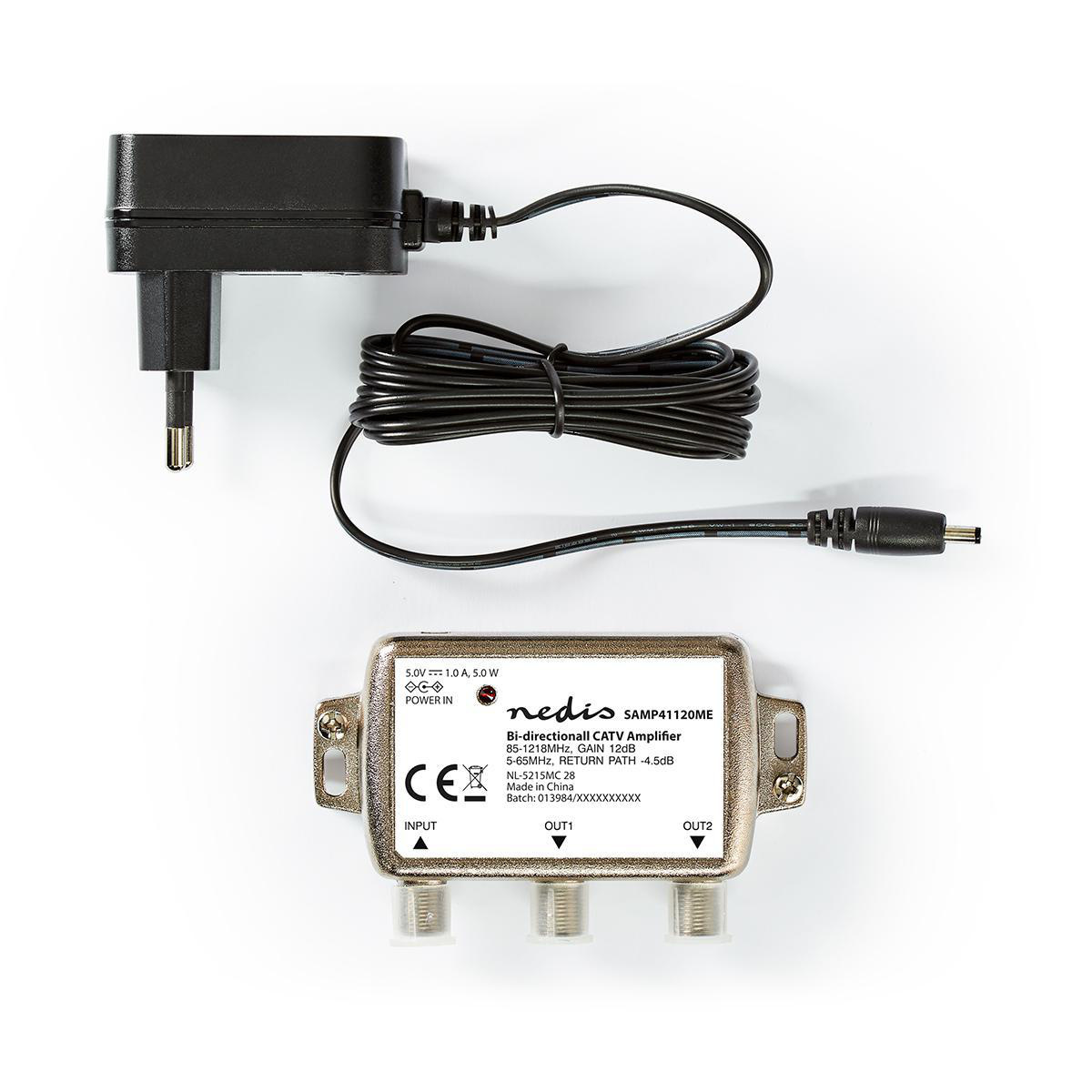 CATV-Versterker | Versterking: 12 dB | 85 - 1218 MHz | Outputs: 2 | Return path | Zilver - Afbeelding 6