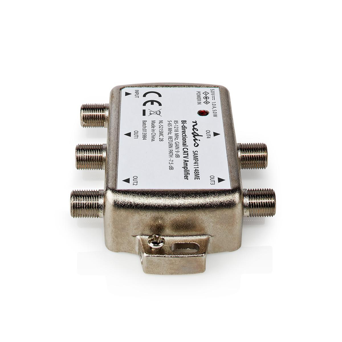 CATV-Versterker | Versterking: 9 dB | 85 - 1218 MHz | Outputs: 4 | Return path | Zilver - Afbeelding 3