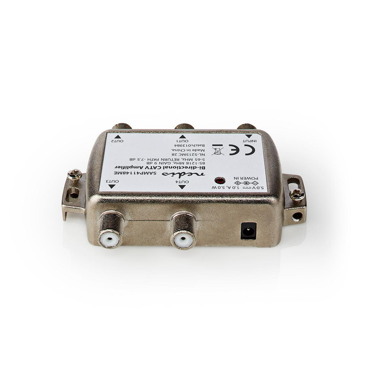 CATV-Versterker | Versterking: 9 dB | 85 - 1218 MHz | Outputs: 4 | Return path | Zilver - Afbeelding 4