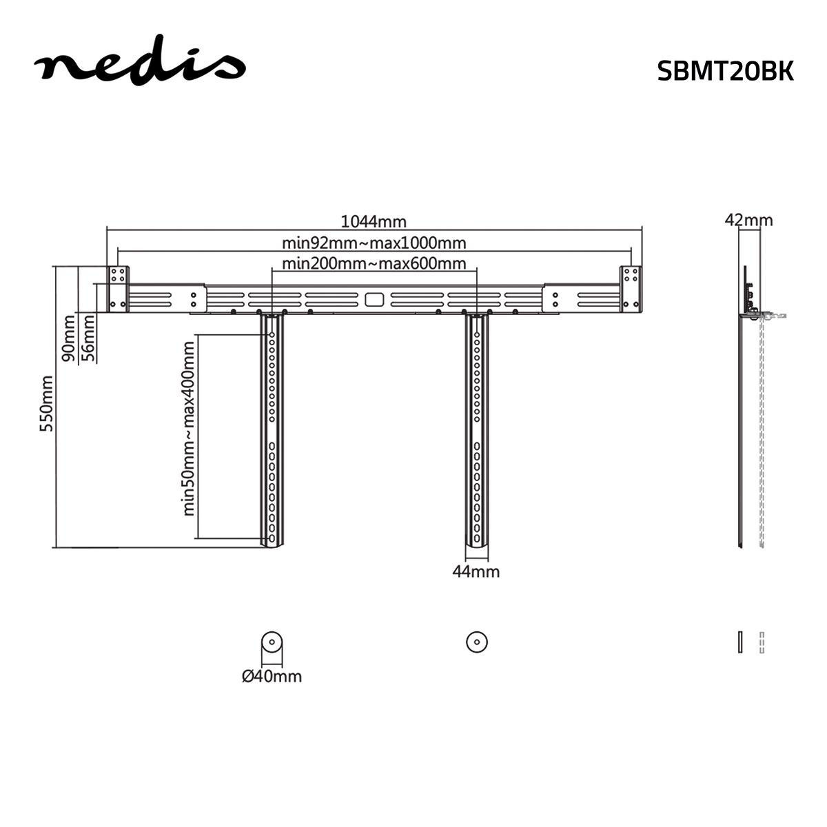 Nedis premium Soundbar beugel / zwart - Afbeelding 8