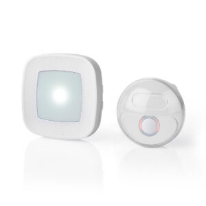 Draadloze Deurbelset | Netvoeding | 220 - 240 V AC 50 Hz | 1x CR2032 | Volume: 80 dB | Signaalbereik: 300 m | IP44 | Instelbaar volume | 36 Melodiën | 1 Ontvanger | Wit