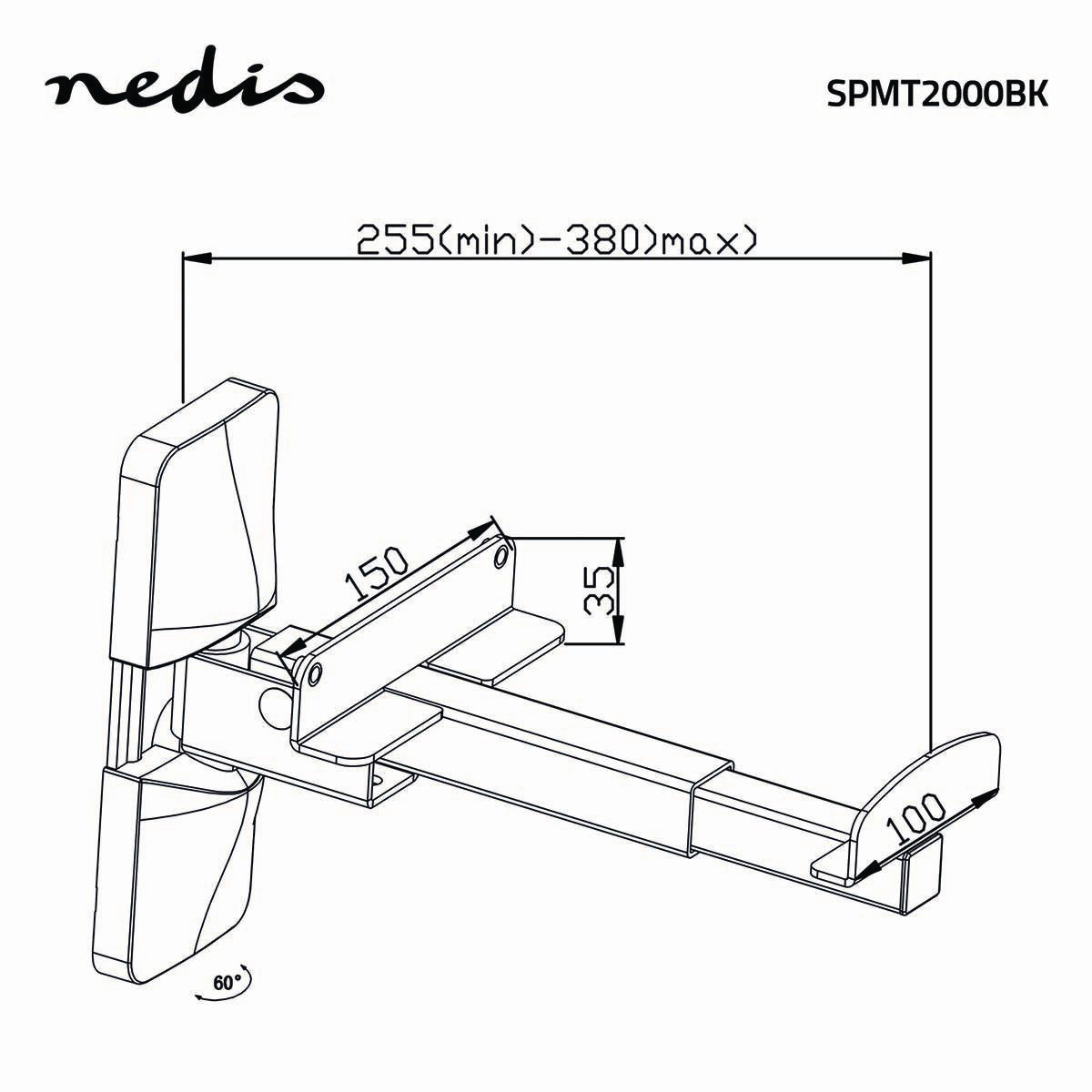 Nedis luidspreker muurbeugel set voor luidsprekers - tot 20 kg / zwart - Afbeelding 6