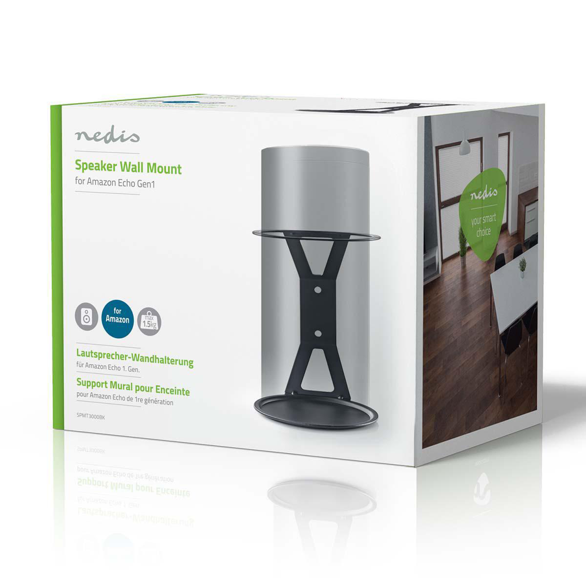Speakerbeugel | Geschikt voor: Amazon Echo Gen1 | Wand | 1.5 kg | Vast | Staal | Zwart - Afbeelding 4