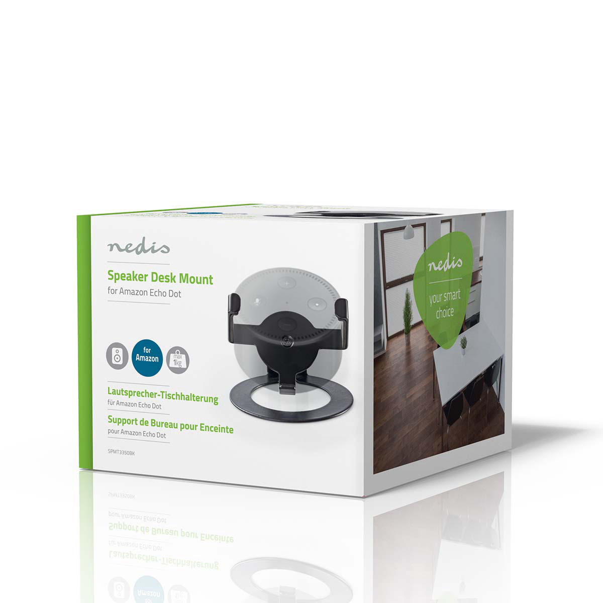 Speakerbeugel | Geschikt voor: Amazon Echo Dot | Bureau | 1 kg | Vast | Staal | Zwart - Afbeelding 5