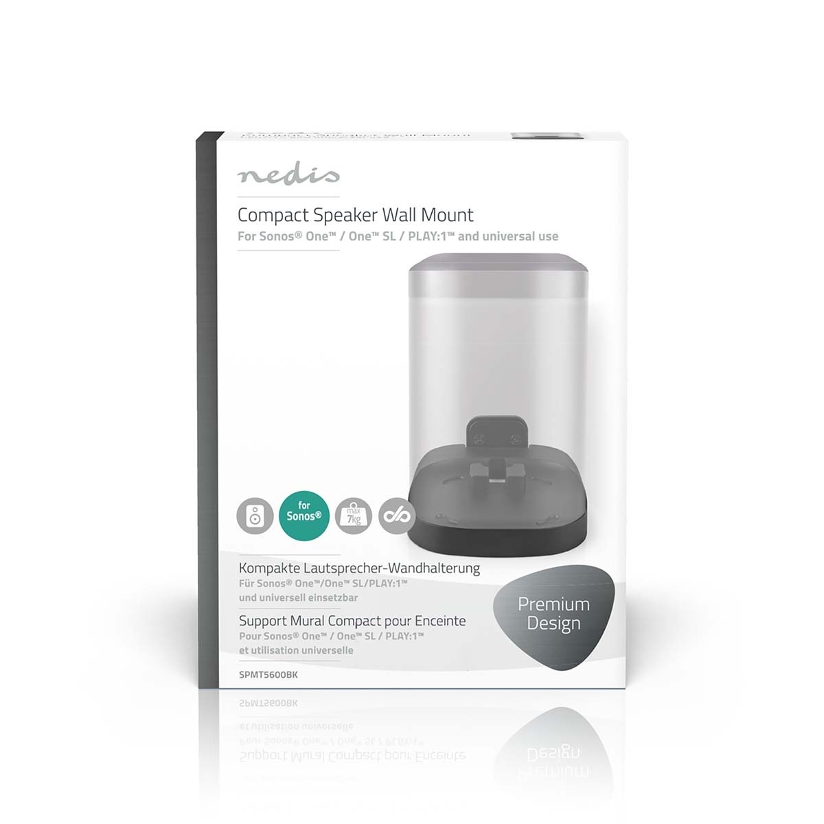 Nedis muurbeugel voor Sonos PLAY:1, ONE en ONE SL - vast / zwart - Afbeelding 9