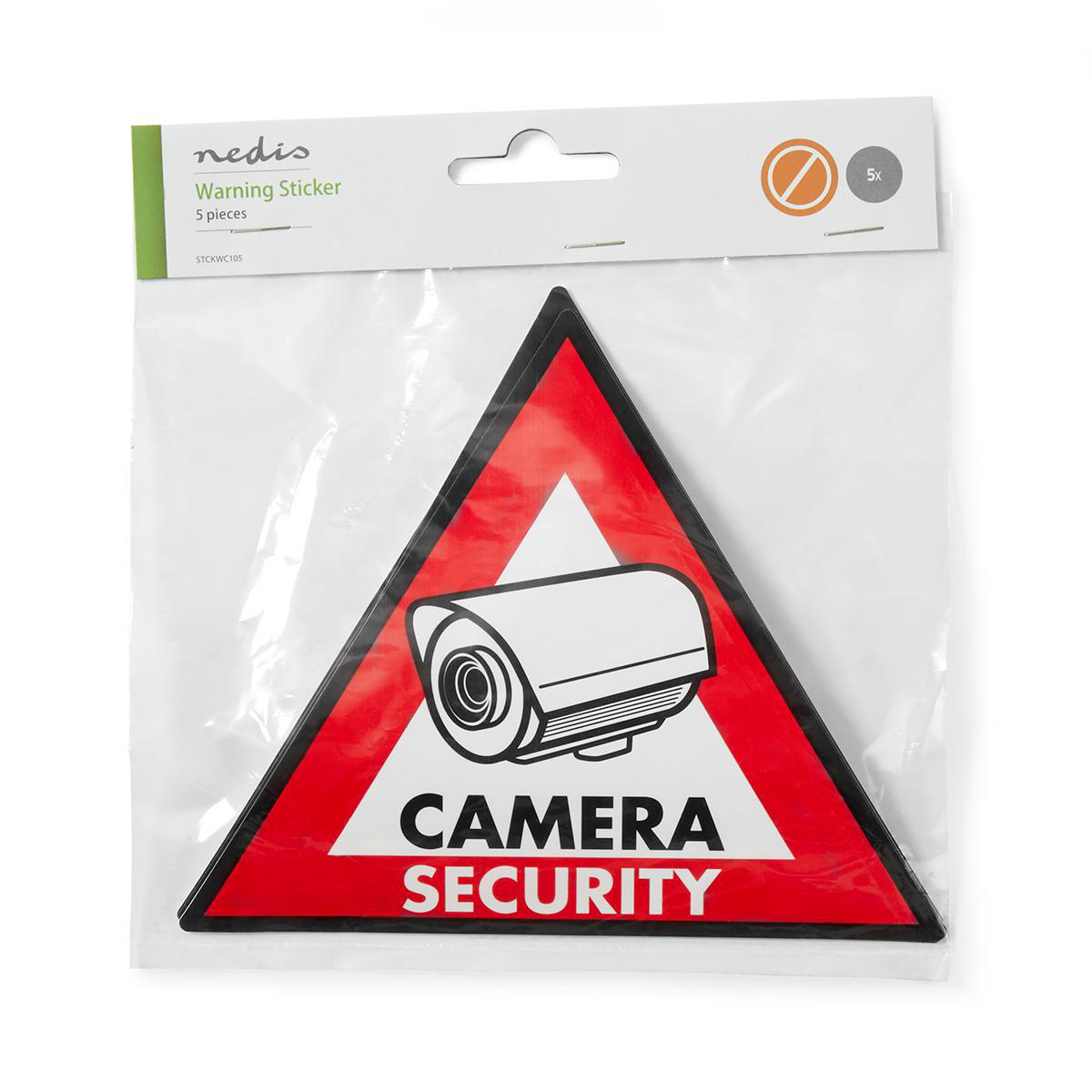Nedis camerabeveiliging waarschuwingssticker - set van 5 stuks - Afbeelding 2