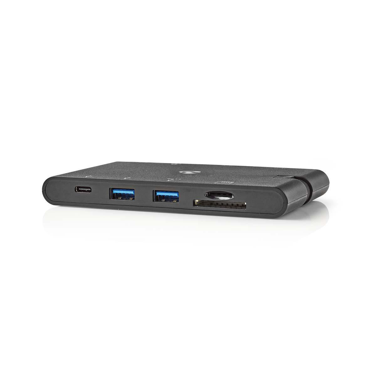 Nedis USB-C naar HDMI, VGA, RJ45, USB-A en USB-C docking station met DP Alt Mode / zwart - 0,15 meter - Afbeelding 2