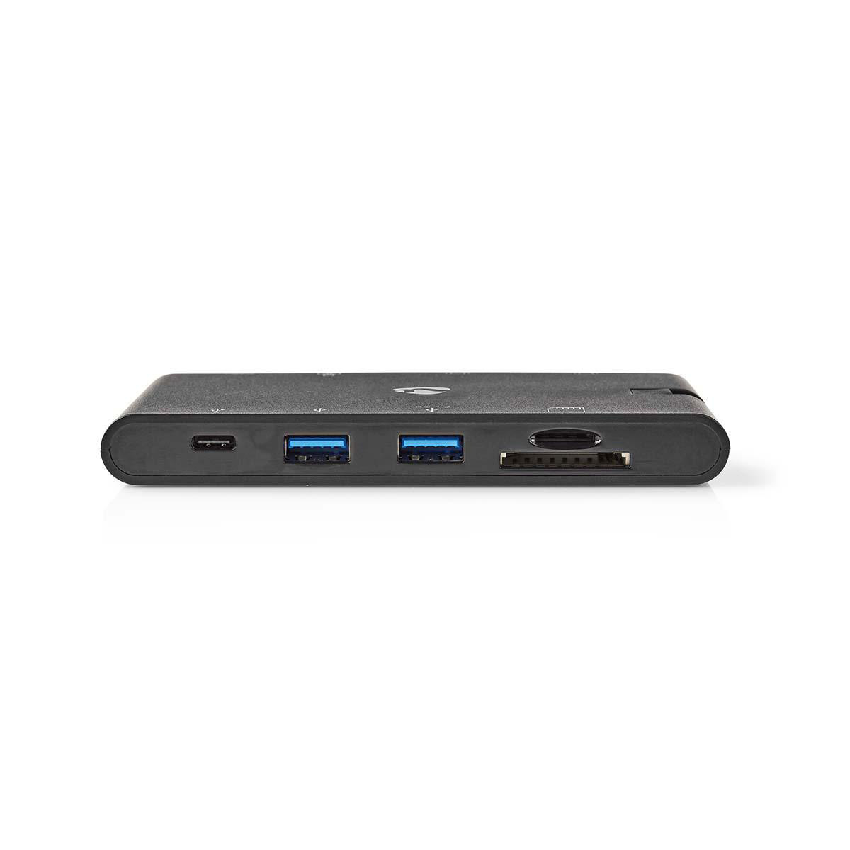 Nedis USB-C naar HDMI, VGA, RJ45, USB-A en USB-C docking station met DP Alt Mode / zwart - 0,15 meter - Afbeelding 3