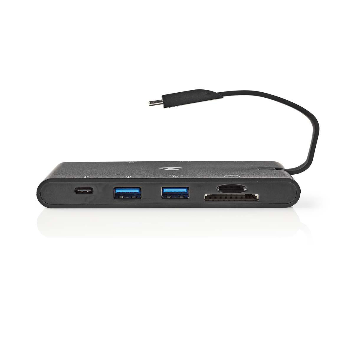 Nedis USB-C naar HDMI, VGA, RJ45, USB-A en USB-C docking station met DP Alt Mode / zwart - 0,15 meter - Afbeelding 4