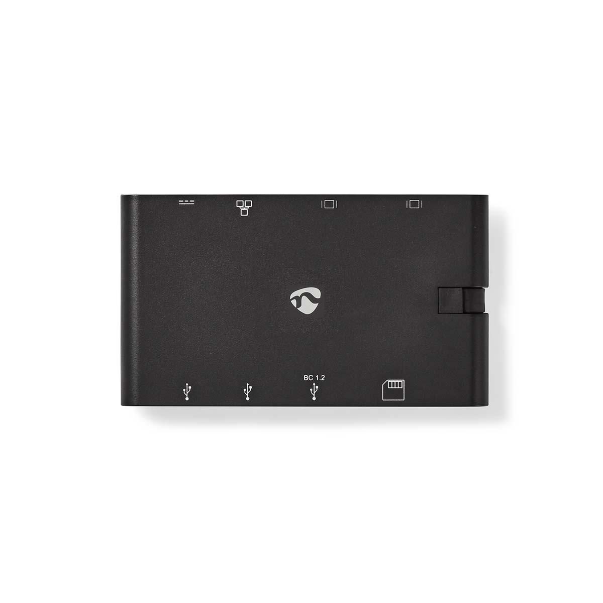Nedis USB-C naar HDMI, VGA, RJ45, USB-A en USB-C docking station met DP Alt Mode / zwart - 0,15 meter - Afbeelding 7