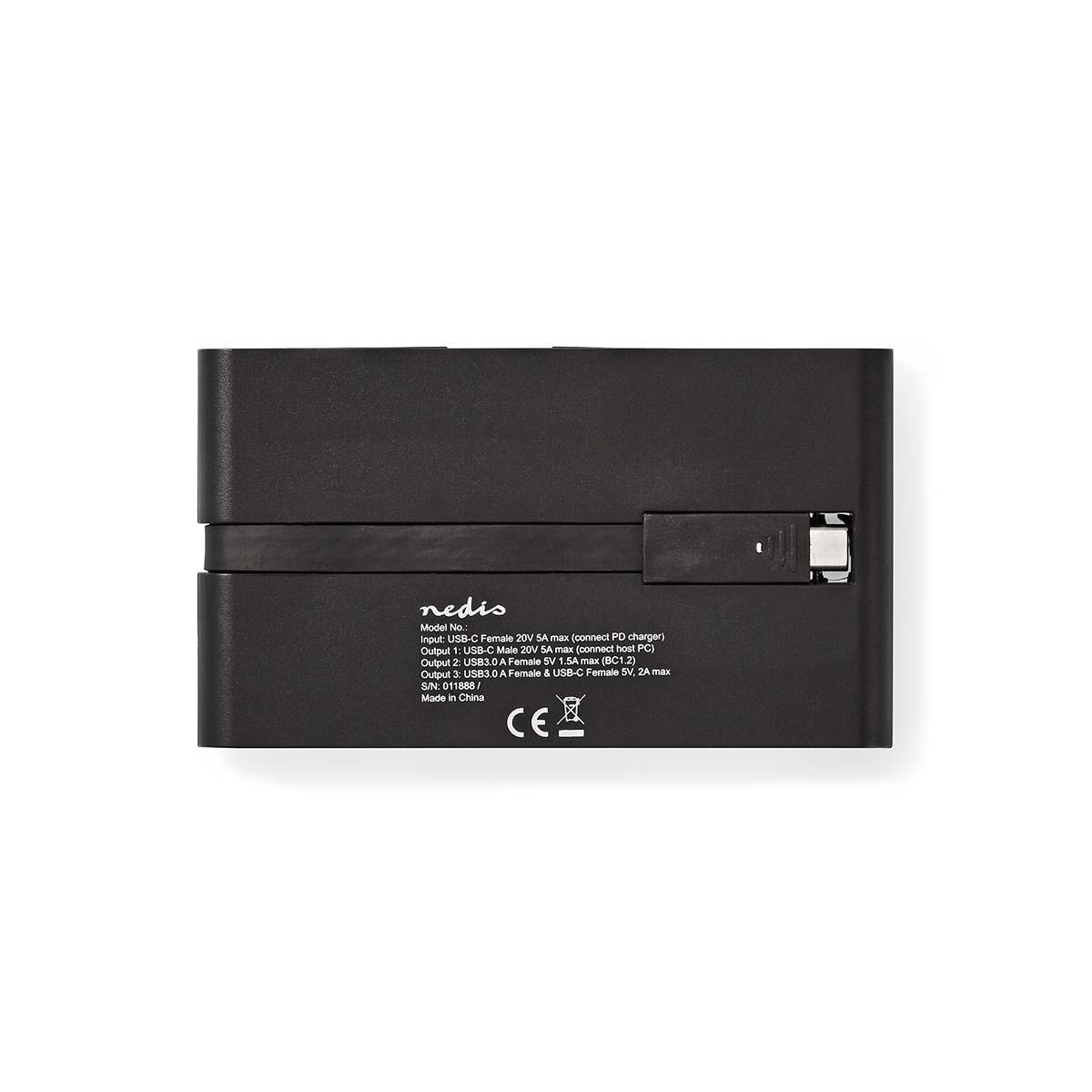 Nedis USB-C naar HDMI, VGA, RJ45, USB-A en USB-C docking station met DP Alt Mode / zwart - 0,15 meter - Afbeelding 8