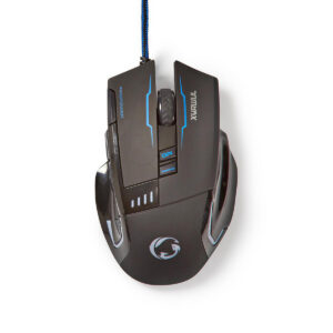 Gaming Muis | Bedraad | 800 / 1600 / 2400 / 4000 dpi | Instelbare DPI | Aantal knoppen: 8 | Programmeerbare knoppen | Rechtshandig | 1.50 m | LED