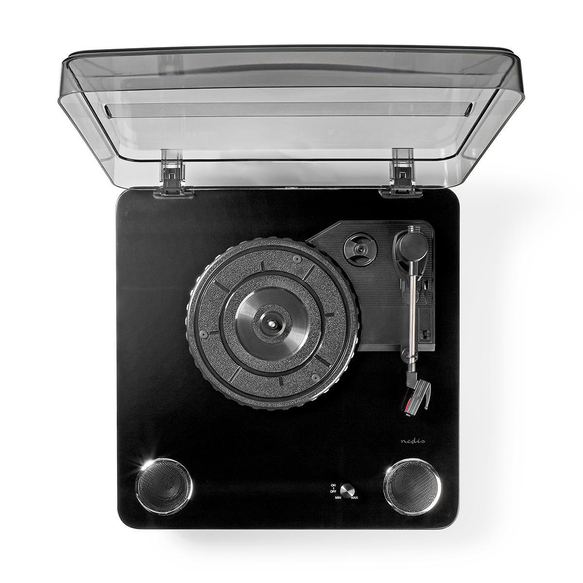 Nedis platenspeler met Bluetooth, audio uitgang (Tulp) en USB - 18W / zwart - Afbeelding 3