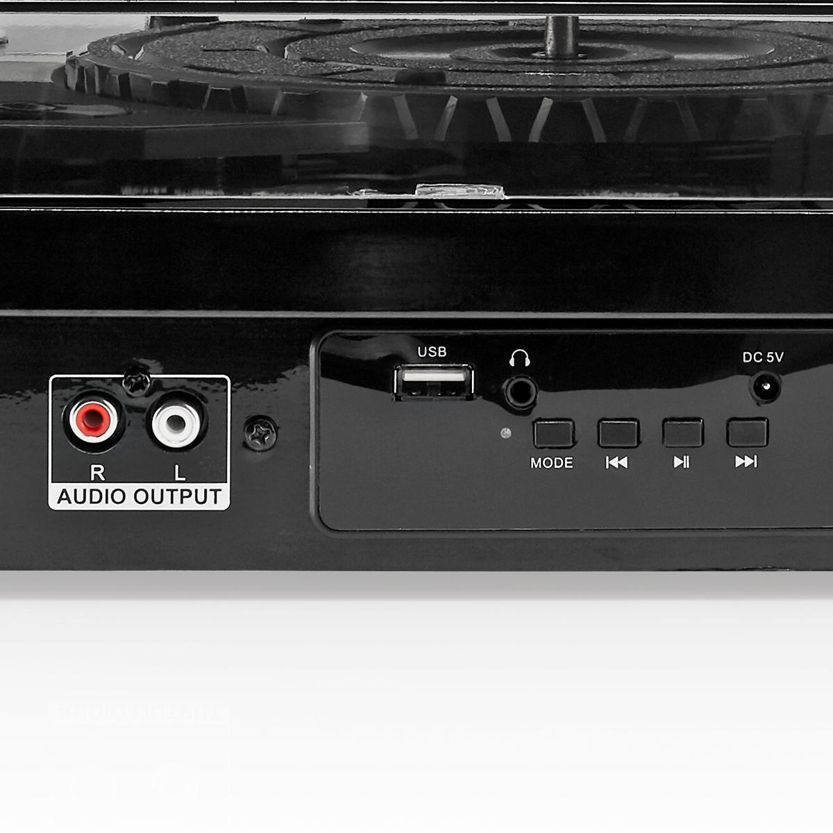 Nedis platenspeler met Bluetooth, audio uitgang (Tulp) en USB - 18W / zwart - Afbeelding 7