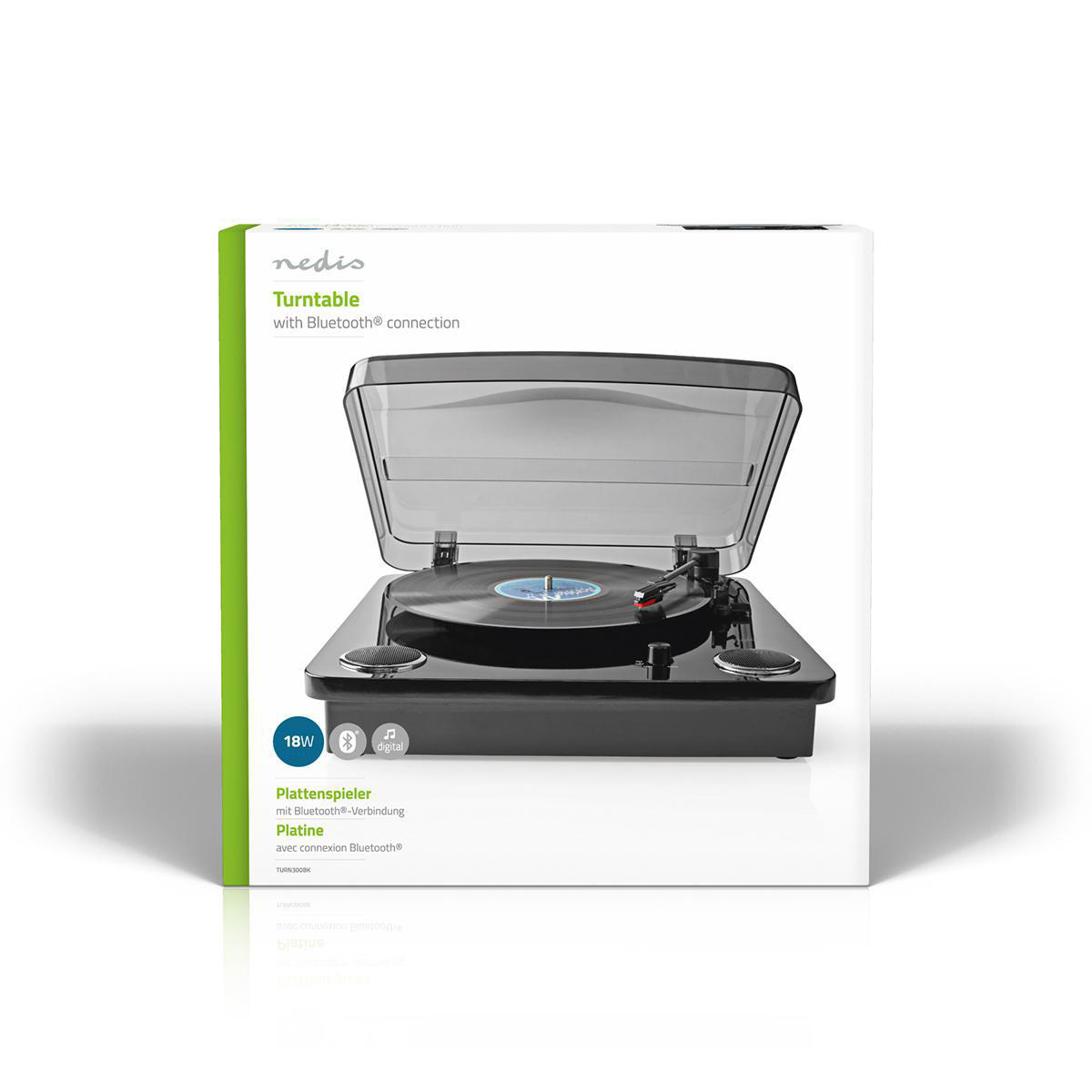 Nedis platenspeler met Bluetooth, audio uitgang (Tulp) en USB - 18W / zwart - Afbeelding 10