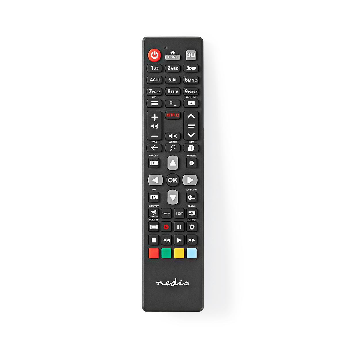 Vervangende Afstandsbediening | Geschikt voor: Philips | Vast | 1 Apparaat | Ambilight Knop / Netflix Knop | Infrarood | Zwart - Afbeelding 2