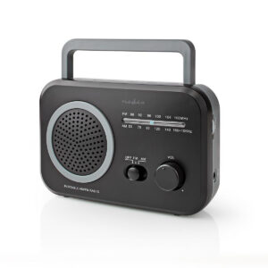 FM-Radio | Draagbaar Model | AM / FM | Batterij Gevoed / Netvoeding | Analoog | 1.8 W | Zwart-Wit Scherm | Koptelefoonoutput | Handgreep | Grijs / Zwart