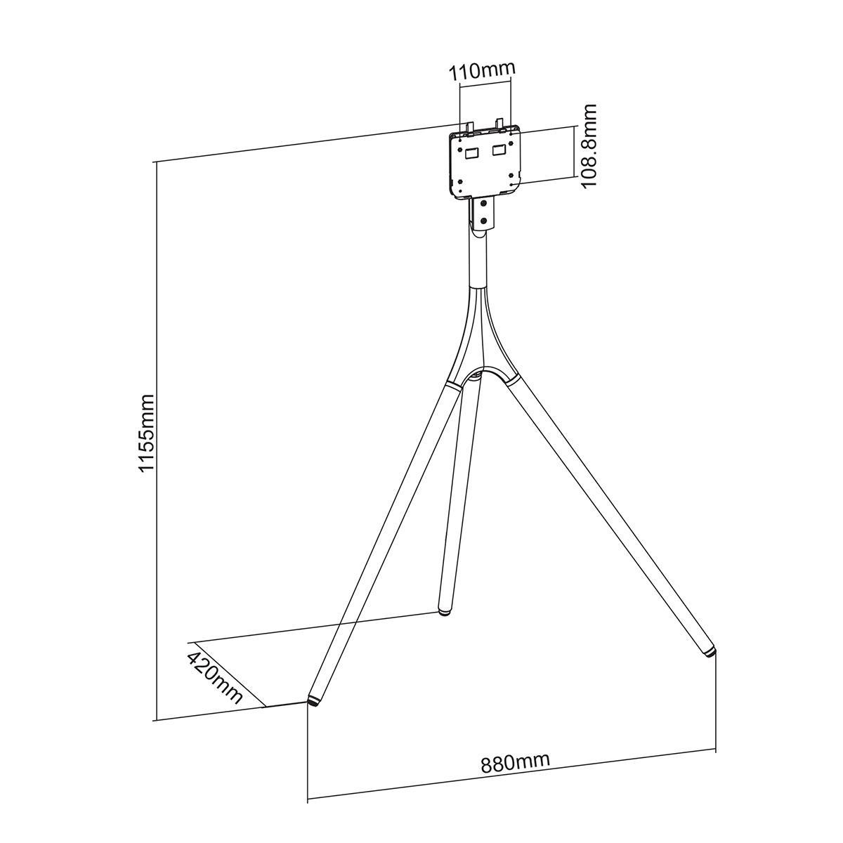 Nedis premium vloerstandaard in schildersezeldesign voor Samsung QLED/Frame schermen tot 65 inch / vast / zwart/bruin - Afbeelding 8