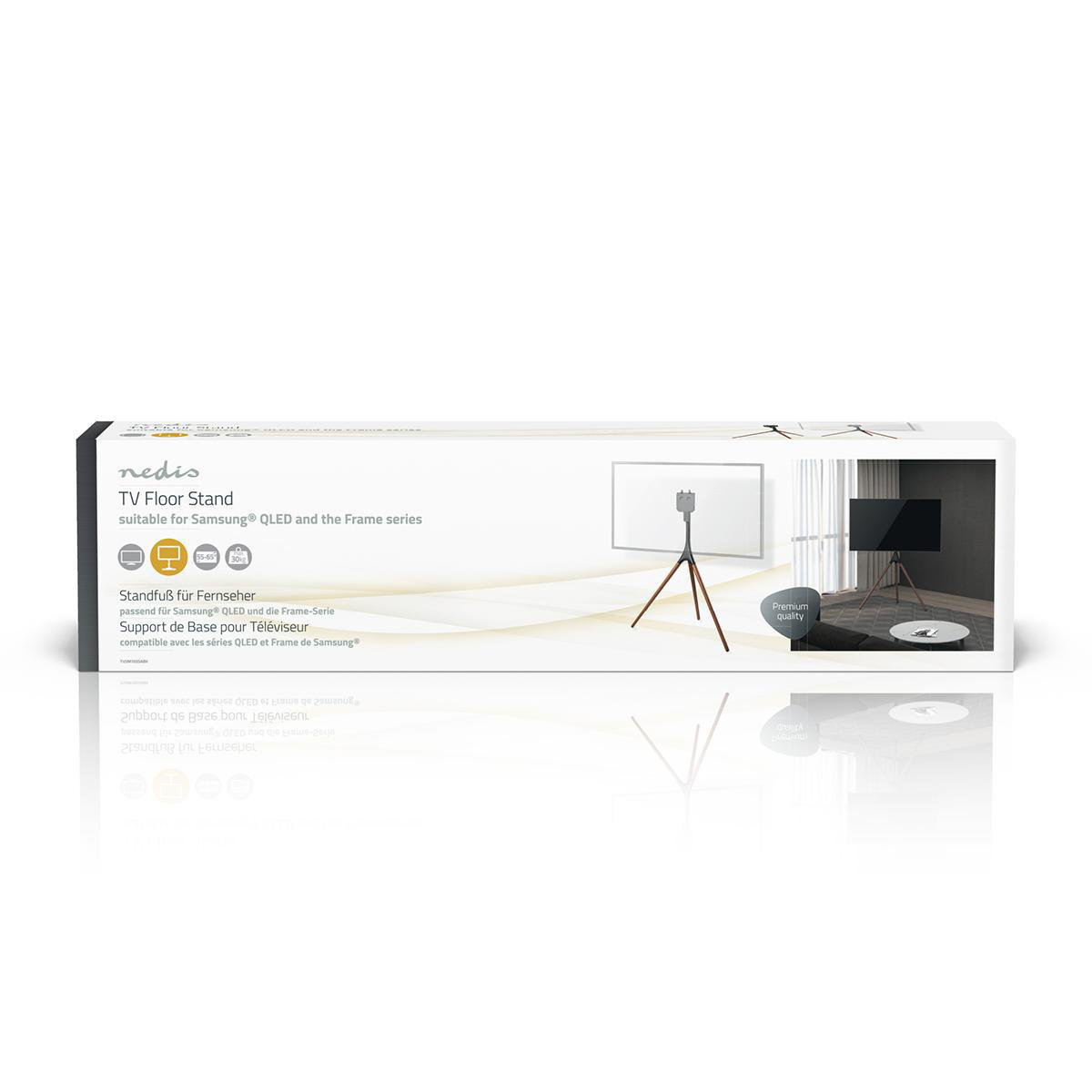 Nedis premium vloerstandaard in schildersezeldesign voor Samsung QLED/Frame schermen tot 65 inch / vast / zwart/bruin - Afbeelding 10