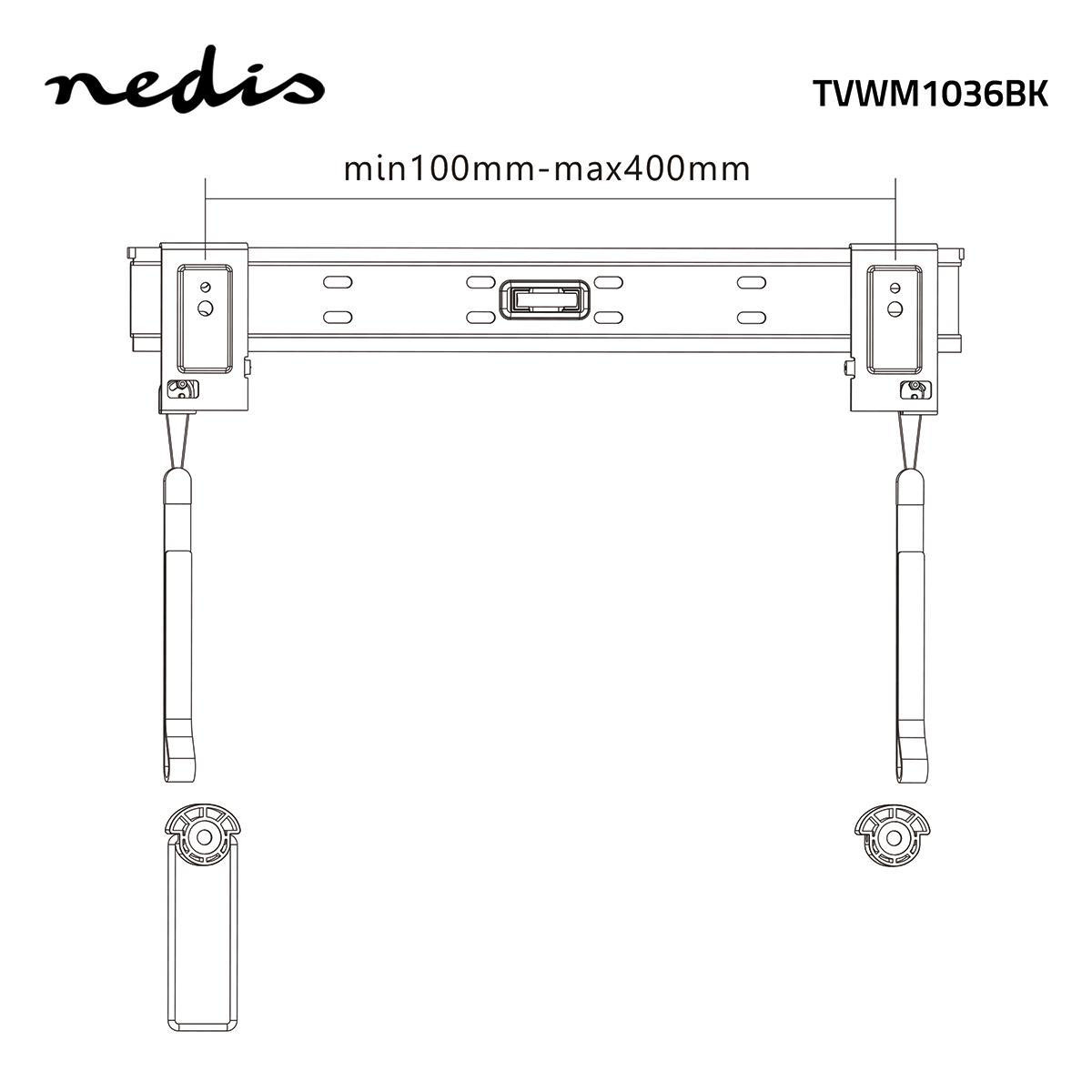 Nedis ultra-slim muurbeugel voor schermen tot 55 inch / vast - Afbeelding 4