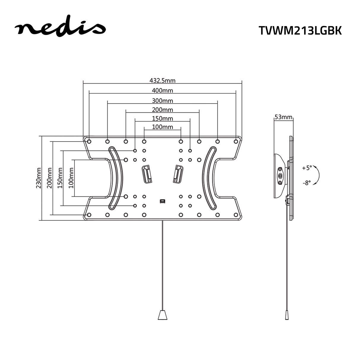 Nedis muurbeugel voor OLED schermen tot 65 inch / kantelbaar - Afbeelding 6