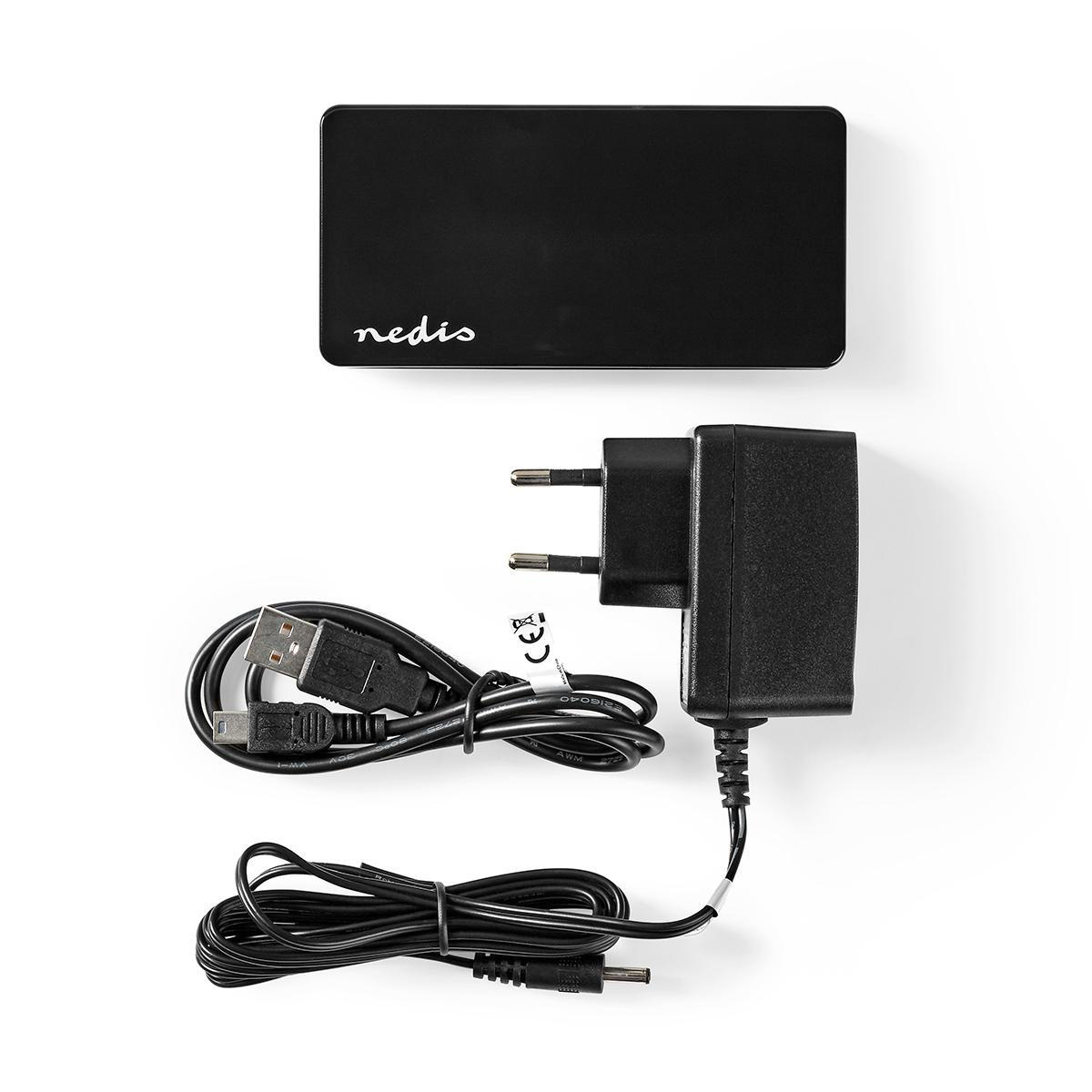 Nedis USB hub met 7 poorten - USB2.0 - externe voeding / zwart - 0,80 meter - Afbeelding 6