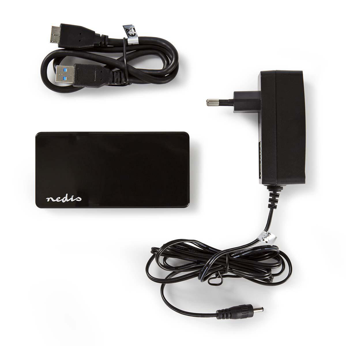 Nedis USB hub met 4 poorten - USB3.0 - externe voeding / zwart - 0,80 meter - Afbeelding 5