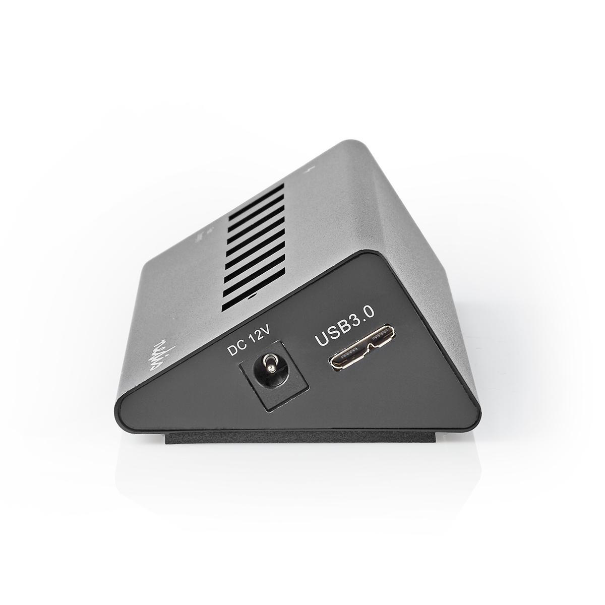 Nedis USB hub met 8 poorten - USB3.0 - Quick Charge 3.0 - externe 12V voeding / zwart - 1 meter - Afbeelding 4