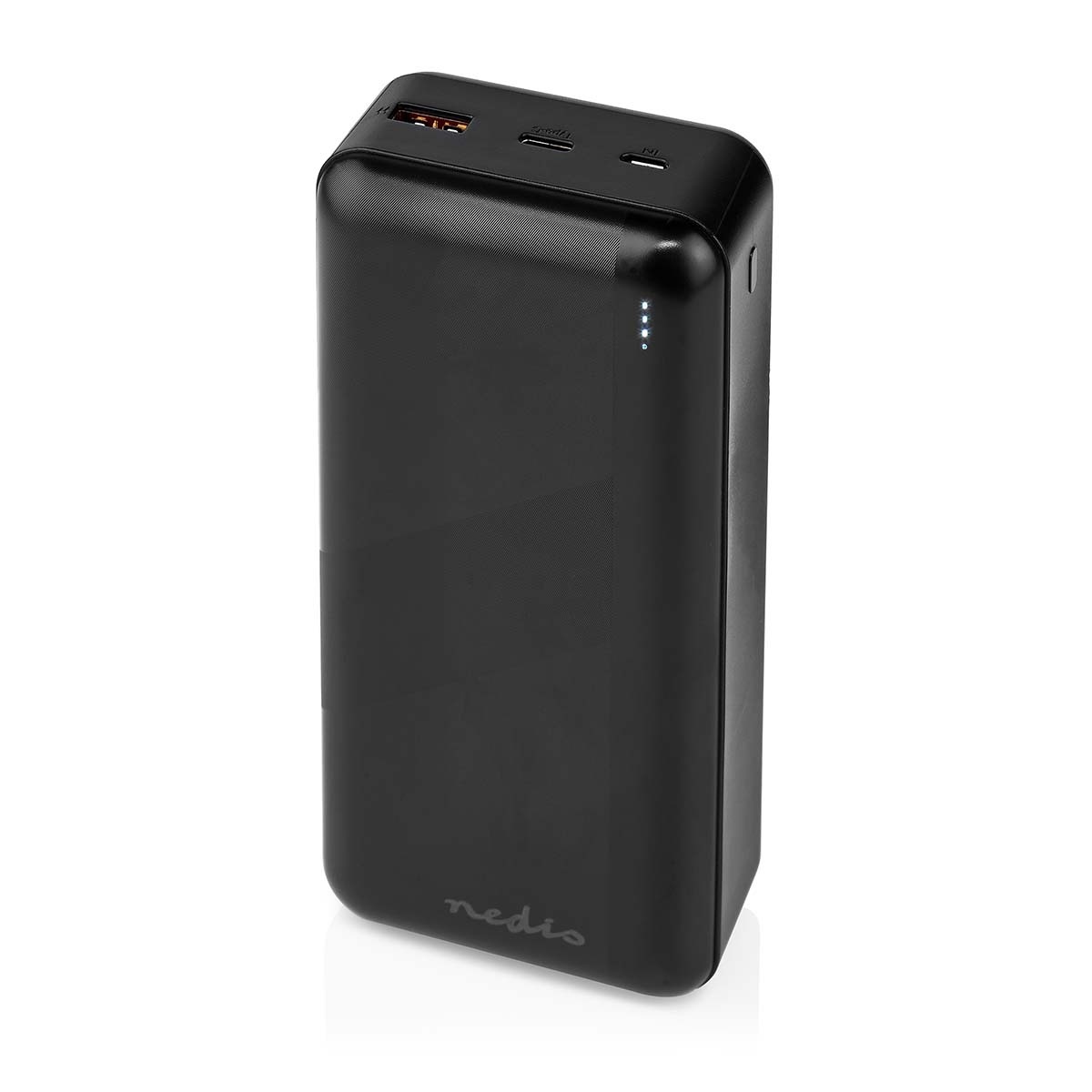 Nedis Powerbank Fast Charge met 1x USB-A en 1x USB-C (max. 3A) - 30.000 mAh / zwart - Afbeelding 2