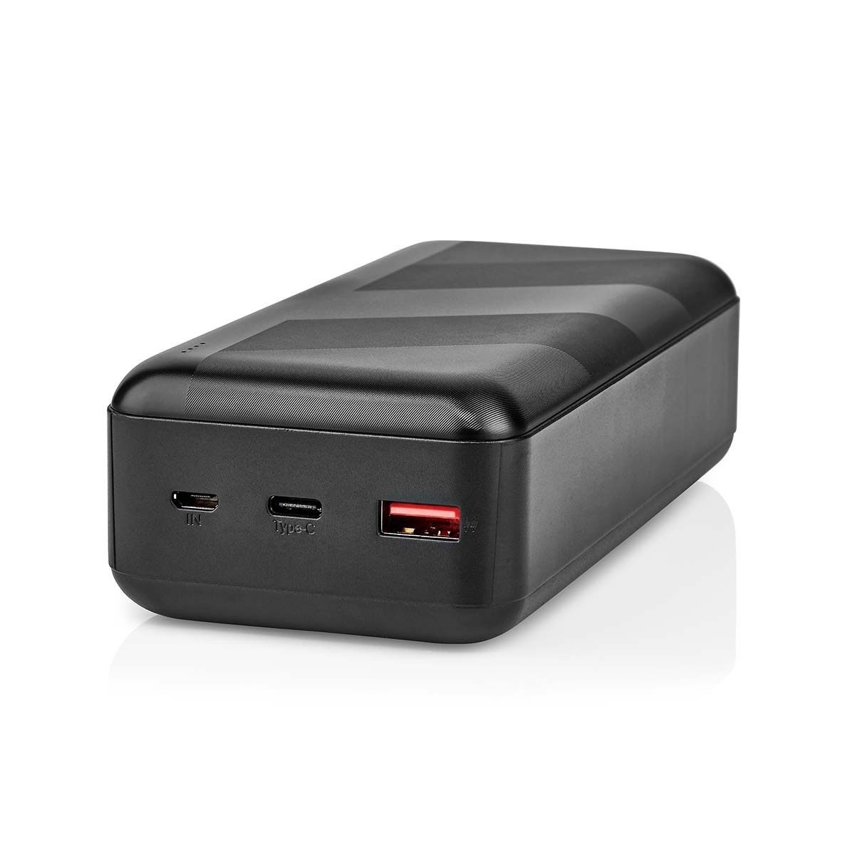 Nedis Powerbank Fast Charge met 1x USB-A en 1x USB-C (max. 3A) - 30.000 mAh / zwart - Afbeelding 3
