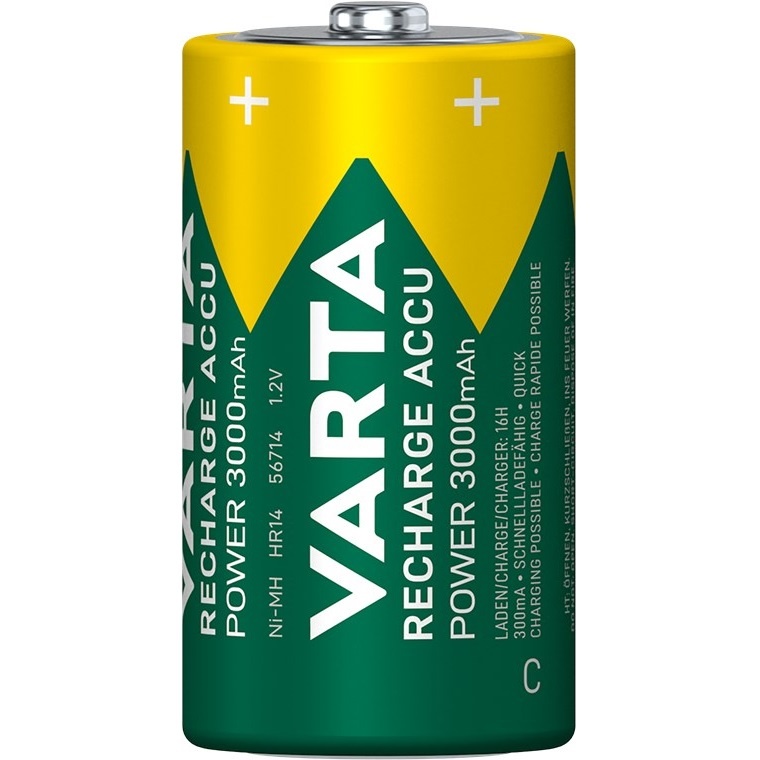 Varta C (HR14) Recharge Accu Power batterijen / 3000 mAh - 2 stuks in blister - Afbeelding 2