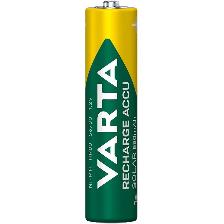 Varta AAA (HR03) Recharge Accu Solar batterijen / 550 mAh - 2 stuks in blister - Afbeelding 2