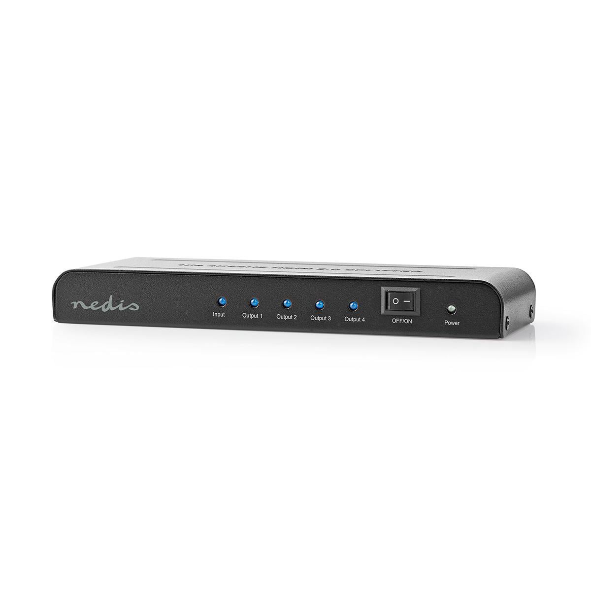 Nedis HDMI splitter 1 naar 4 - HDMI2.0 (4K 60Hz + HDR) / zwart