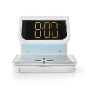 Wekker met Draadloze Lader | Qi gecertificeerd | 5 / 7.5 / 10 W | USB-A Female | Nachtlamp | 2 Alarmtijden | Snoozefunctie