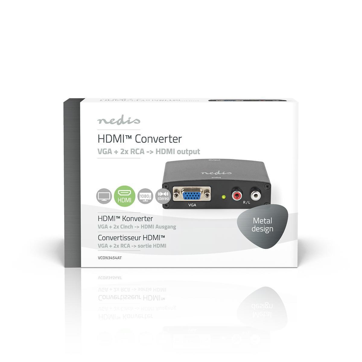 Nedis VGA + Tulp 2RCA naar HDMI converter met HDCP / zwart - Afbeelding 6