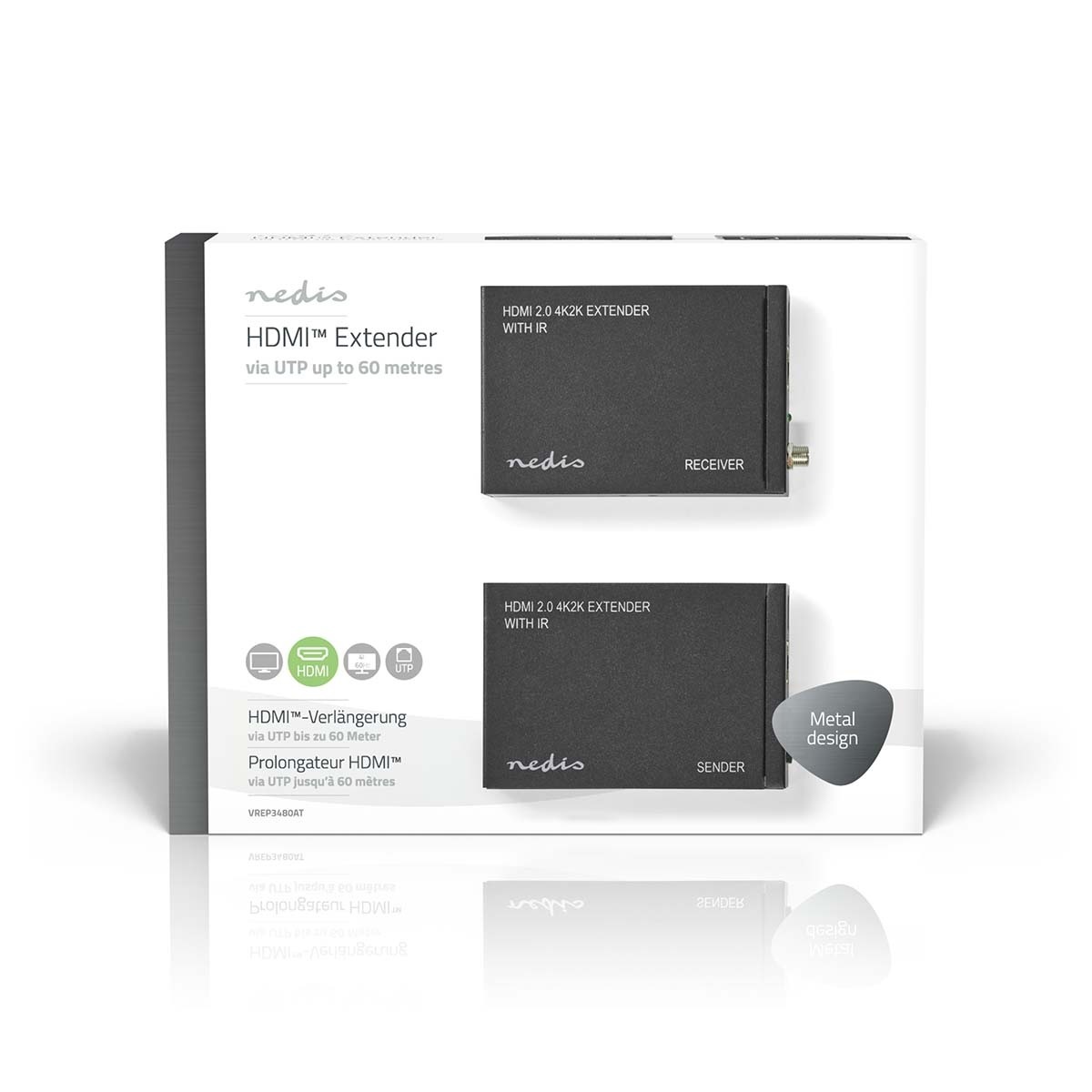 Nedis HDMI + IR verlenger over 1 netwerkkabel - 60 meter (4K 60Hz) - Afbeelding 4