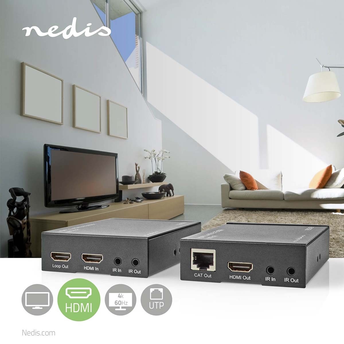 Nedis HDMI + IR verlenger over 1 netwerkkabel - 60 meter (4K 60Hz) - Afbeelding 6