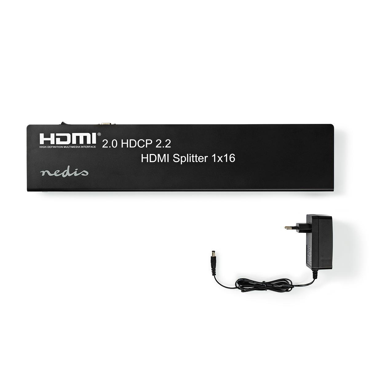 Nedis HDMI splitter 1 naar 16 met EDID - HDMI2.0 (4K 60Hz + HDR) / zwart - Afbeelding 5