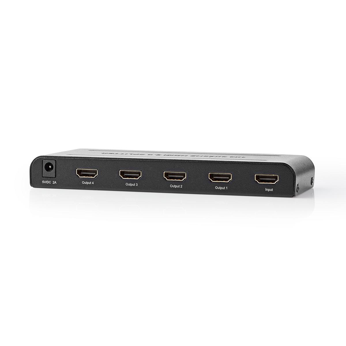 Nedis HDMI splitter 1 naar 4 - HDMI2.0 (4K 60Hz + HDR) / zwart - Afbeelding 2