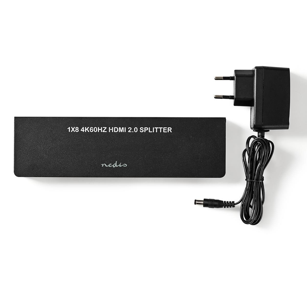 Nedis HDMI splitter 1 naar 8 - HDMI2.0 (4K 60Hz + HDR) / zwart - Afbeelding 6