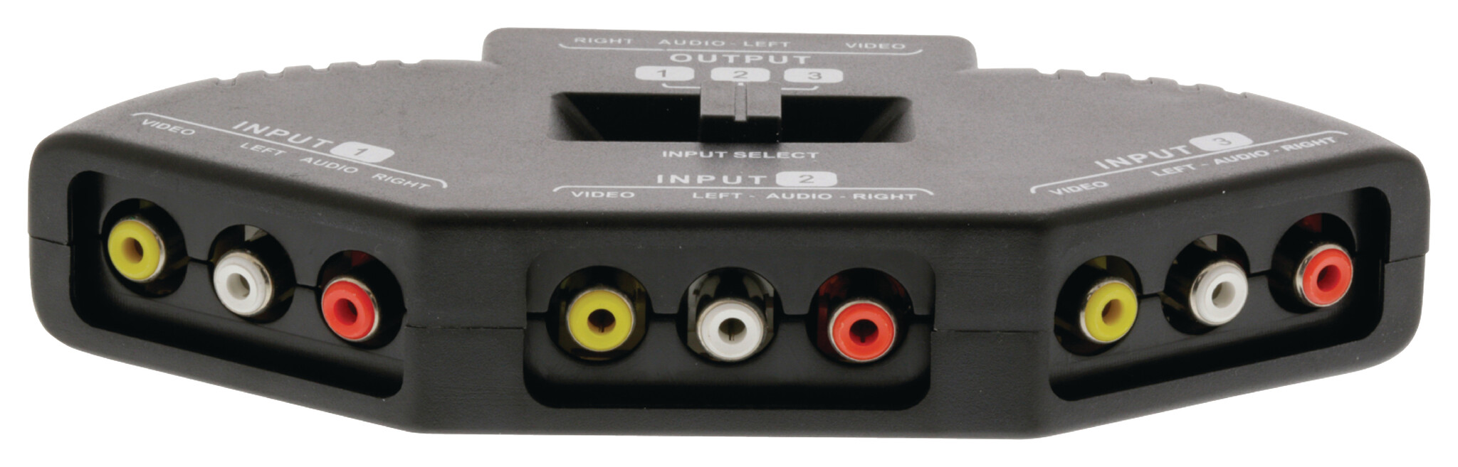 Composiet Video-Switch | 3 poort(en) | Ingangen audio / video / data: 3x Composite Video (RWY) | Uitgangen audio / video / data: 1x Composite Video (RWY) | 1024x576 | ABS | Zwart - Afbeelding 2