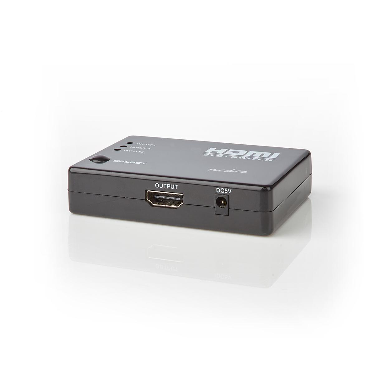 Nedis HDMI schakelaar 3 naar 1 - HDMI1.3 (Full HD 1080p) / zwart - Afbeelding 2