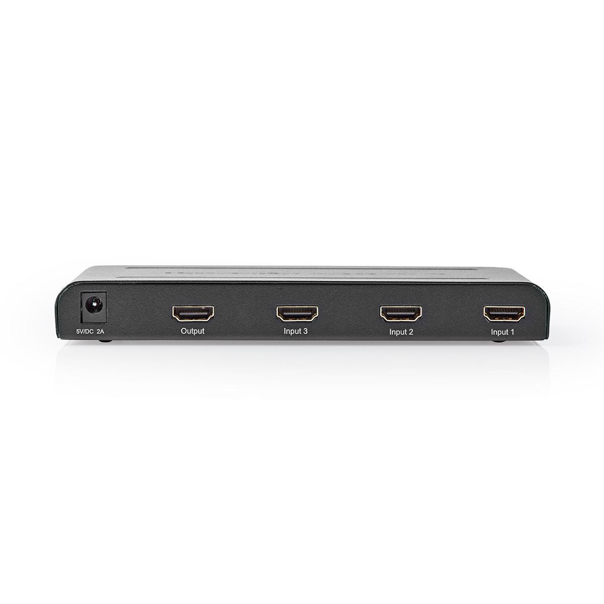 Nedis HDMI schakelaar 3 naar 1 met afstandsbediening - HDMI2.0 (4K 60Hz + HDR) / zwart - Afbeelding 2