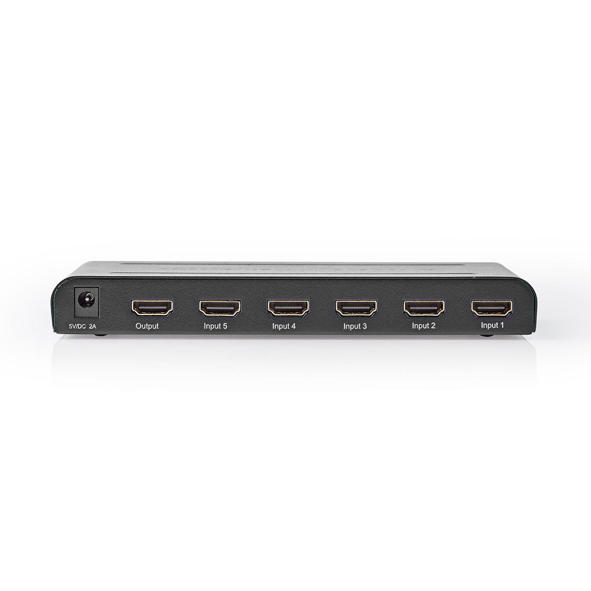 Nedis HDMI schakelaar 5 naar 1 met afstandsbediening - HDMI2.0 (4K 60Hz + HDR) / zwart - Afbeelding 2