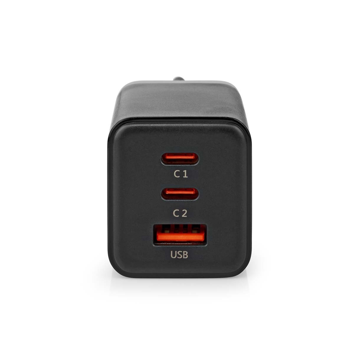 Nedis thuislader met 2 USB-C PD en 1 USB-A Quick Charge 3.0 poorten - Smart IC - GaN - 65W / zwart - Afbeelding 2