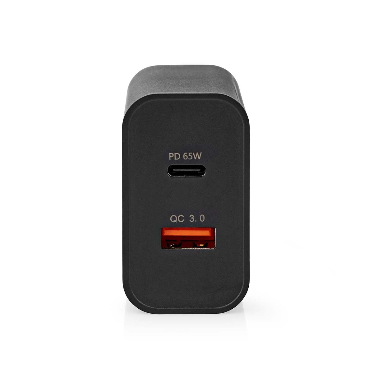 Nedis thuislader met 1 USB-C PD en 1 USB-A Quick Charge 3.0 poort - Smart IC - 65W / zwart - Afbeelding 2