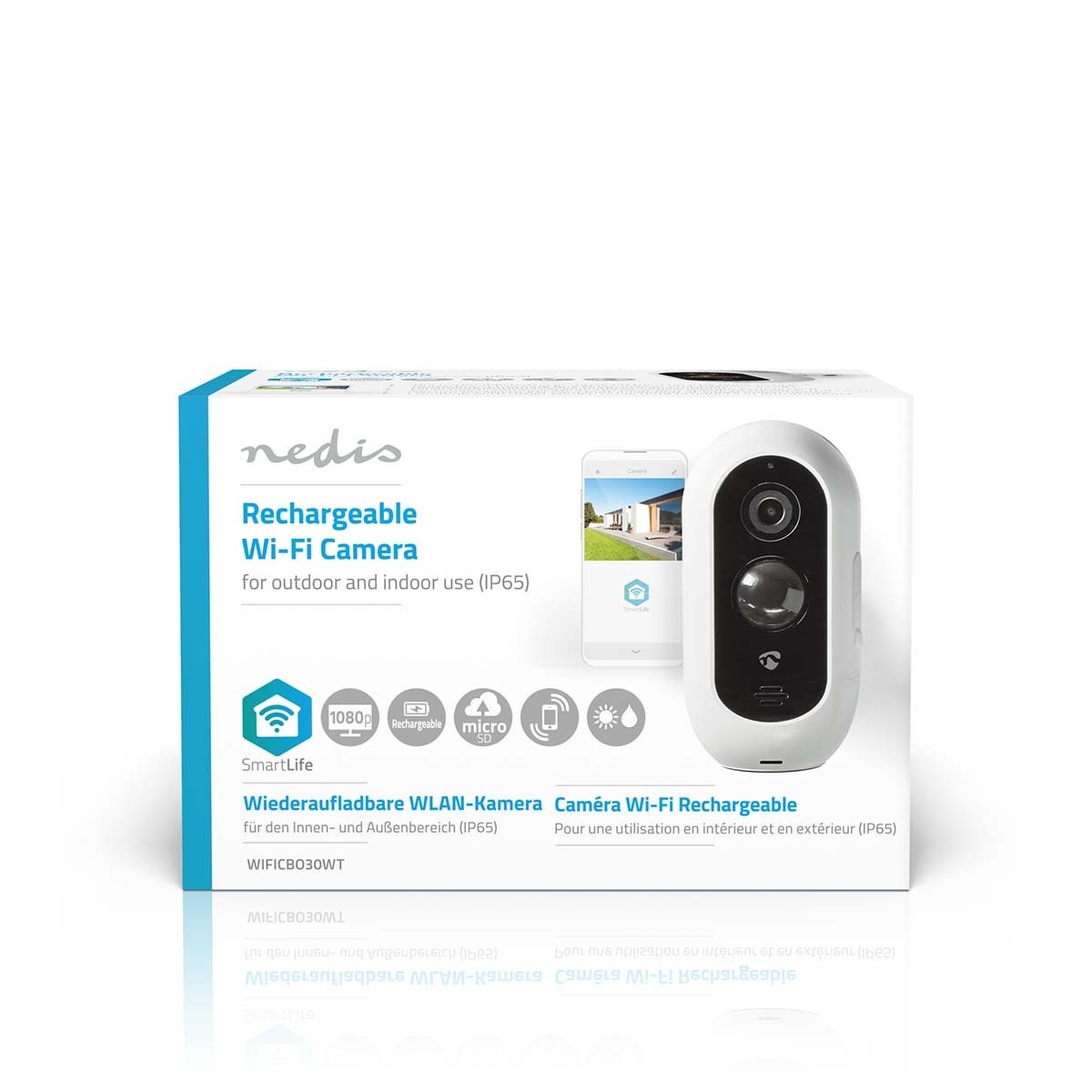 Nedis SmartLife Wi-Fi oplaadbare IP camera met PIR bewegingssensor voor buiten / Full HD 1080p - Afbeelding 8