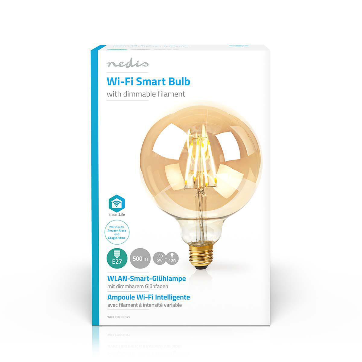 Nedis SmartLife Wi-Fi filament LED-lamp - E27 fitting - G125 vorm / warm-wit (goud / glas) - Afbeelding 4